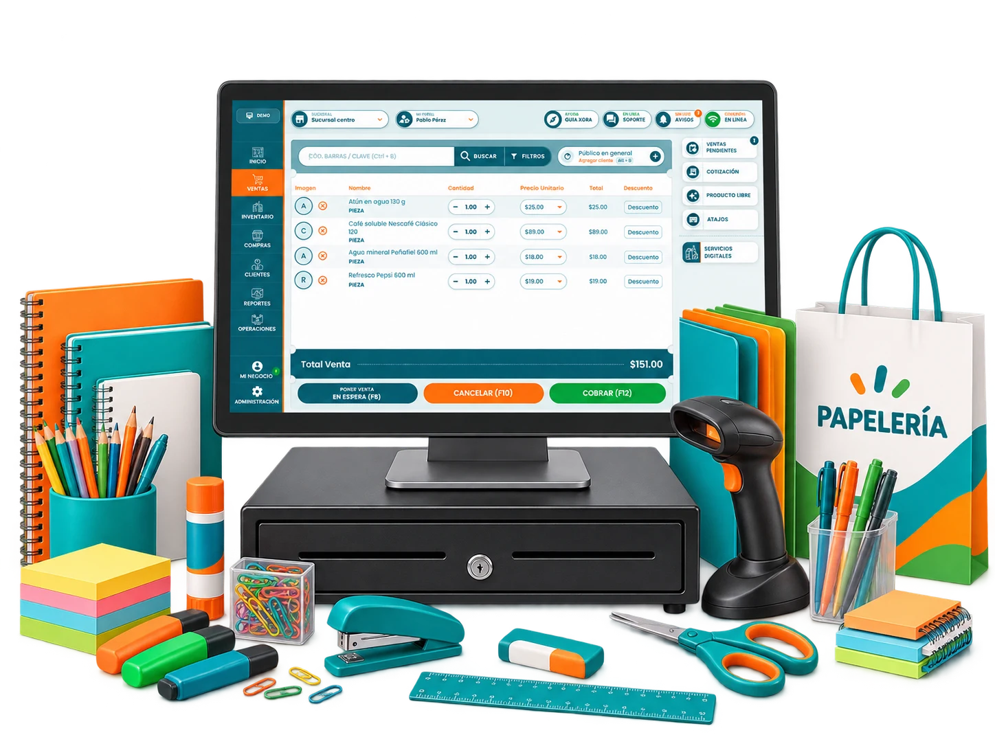 Punto de venta XoraPOS para administrar una papelería